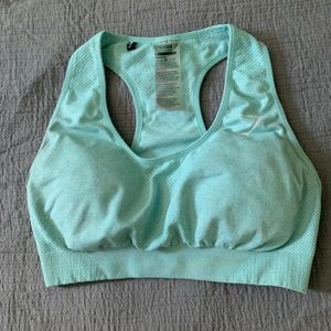 Teal Blue Gym Shark Sports Bra Medium